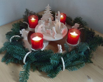 Adventskranz mit Krippe wiederverwendbar