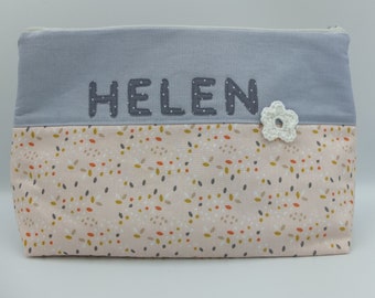 Mustertasche " Helen " Windeltasche , Kulturbeutel, Kulturbeutel mit Namen, mit Baby unterwegs, mit Kind unterwegs,