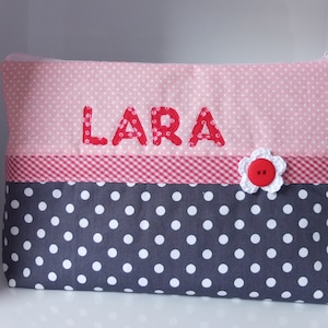 Diaper bag with name &quot;Gray Dots&quot; diaper bag, toiletry bag, toiletry bag with name, with baby on the go, with child on the go,
