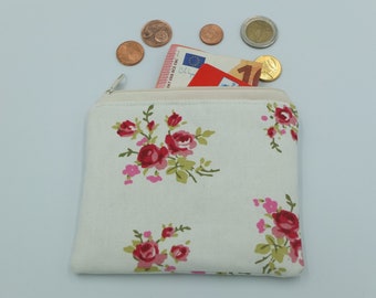 Mini Tasche Geldbeutel * Knospe blau * für Geld, Karten, Erste Hilfe, Schminke, Geldbörse, Portemonnaie, Schminktasche , kleine Tasche,