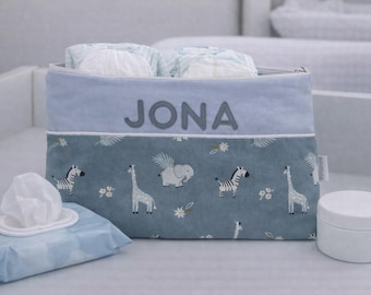 Torba na pieluchy z imieniem "Africa sage" torba na pieluchy, kosmetyczka, kosmetyczka z imieniem, z dzieckiem w podróży, dziecko w podróży, kosmetyczka