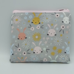 Mini Geldbeutel * Hase bunt * für Geld, Karten, Erste Hilfe, Schminke , Geldbörse, Portemonnaie, Schminktasche , kleine Tasche, Geldbeutel