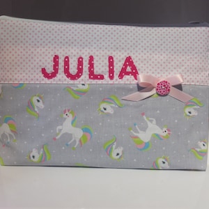 Toiletry bag with the name &quot;Unicorn&quot; diaper bag, changing bag, toiletry bag, with baby on the go, washable bag, toiletry bag