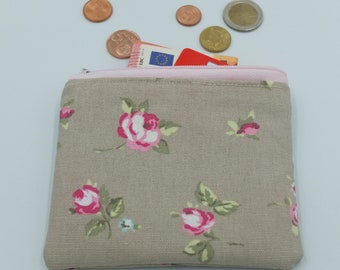 Mini Tasche Geldbeutel * Rose taupe * für Geld, Karten, Erste Hilfe, Schminke, Geldbörse, Portemonnaie, Schminktasche , kleine Tasche,