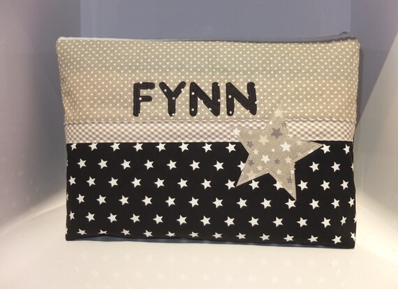 Geburt-Taufgeschenk Wickeltasche Stern mit Namen personalisierbar Windeltasche