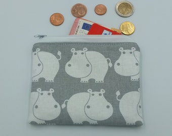 Mini Tasche Geldbeutel * Nilpferd * für Geld, Karten, Erste Hilfe, Schminke, Geldbörse, Portemonnaie, Schminktasche , kleine Tasche,