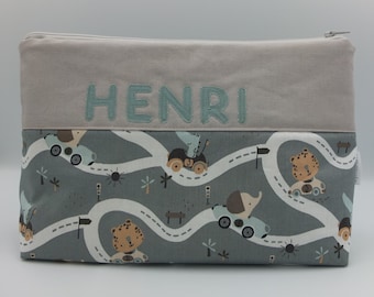 Sample bag "Henri" diaper bag, toiletry bag, toiletry bag with name, traveling with baby, traveling with child,
