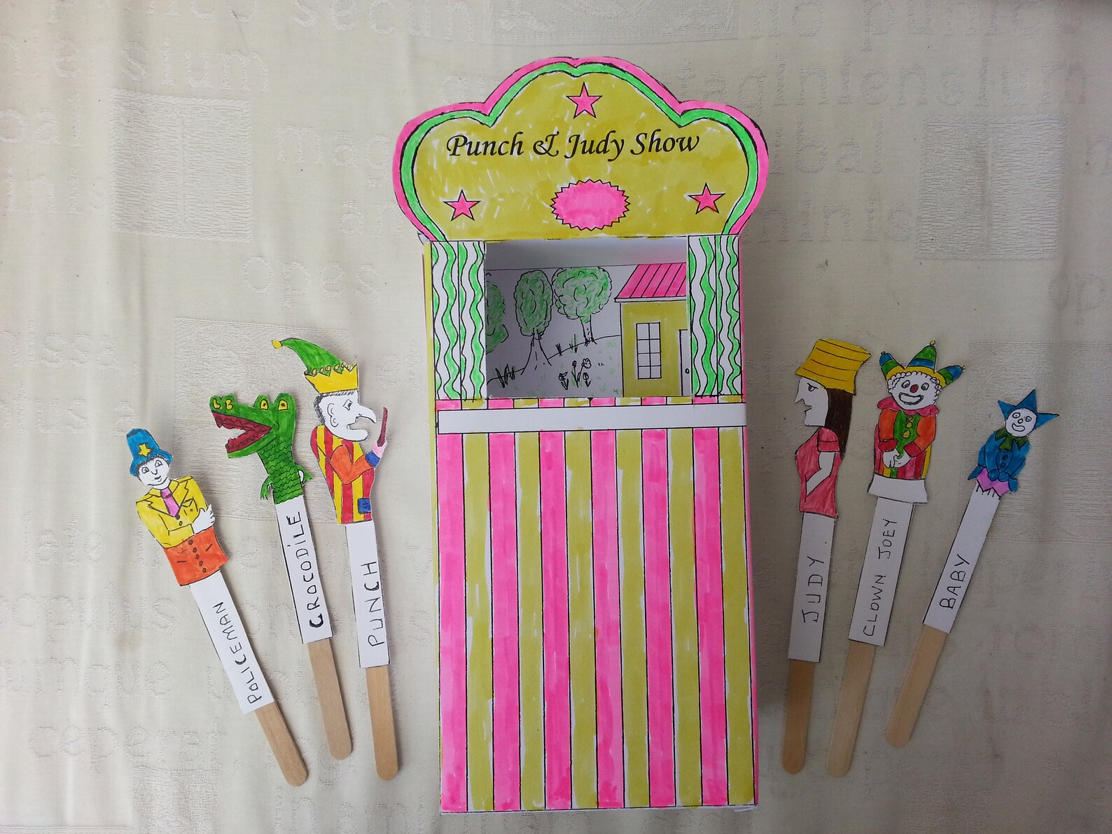 Punch and Judy Booth & 6 Puppets TEMPLATE Only Etsy