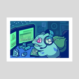 Bulbasaur Gamer Art Print