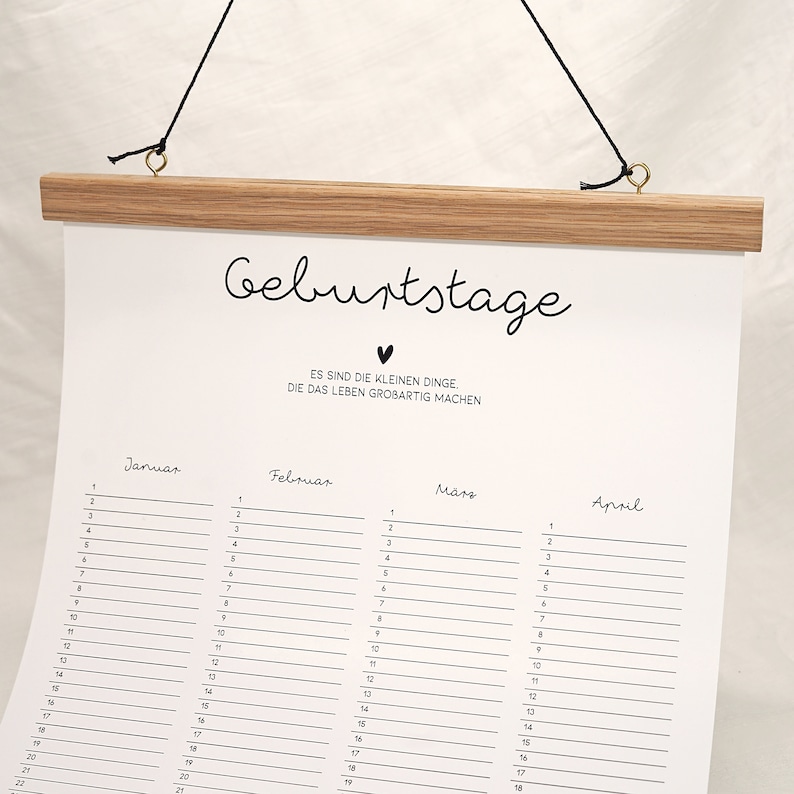 Kalender Geburtstage selbst eintragen Mona ohne Posterleiste Bild 2