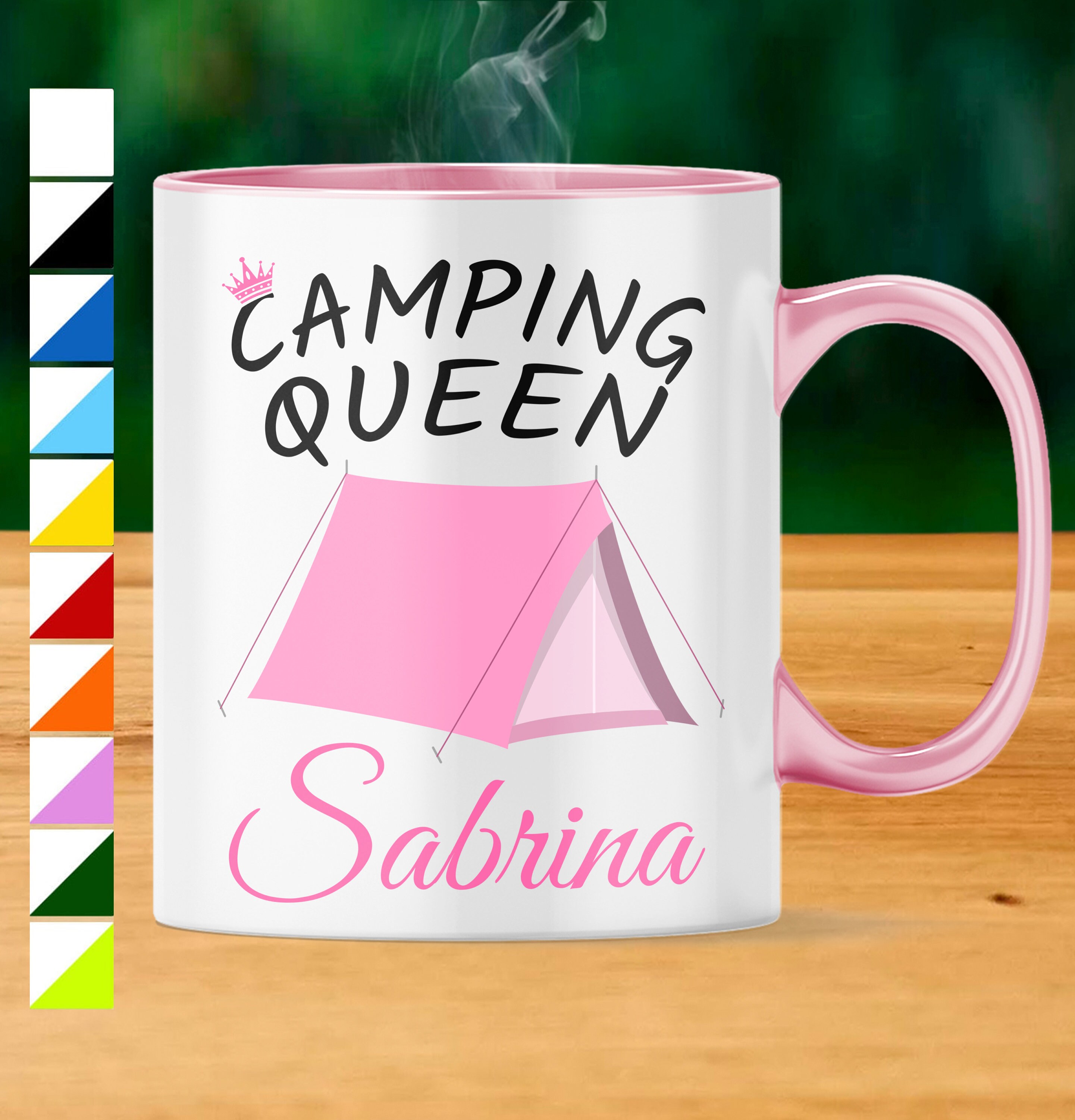 Personalisierte Camping-Tasse – Mit Deinem Namen, Wahl Zwischen Camping King Oder Queen, 300 Ml