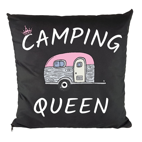 Nukular Kissen Motiv "Camping Queen" Camper Zelten