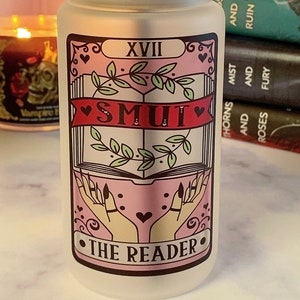 Smut The Reader Tarot Card/ Spicy Romance Smut book Lover / 16oz helado / esmerilado lata de refresco de vidrio Libbey / amante de los libros / Booktok