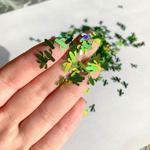 Cactus Shaped Loose Glitter pour Nail art, tumbler, résine, slime // Arizona Succulent