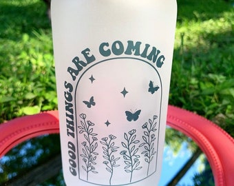Le cose buone stanno arrivando 16oz tazza di vetro Libbey smerigliato