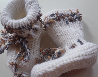 With love hand-knitted baby knitted shoes