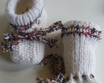 With love hand-knitted baby knitted shoes