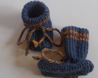 With love hand-knitted baby knitted shoes