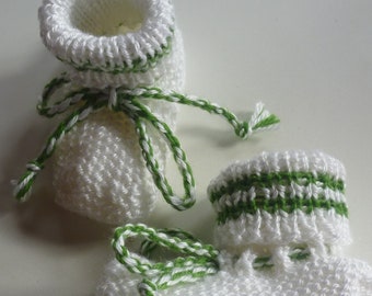 With love hand-knitted baby knitted shoes