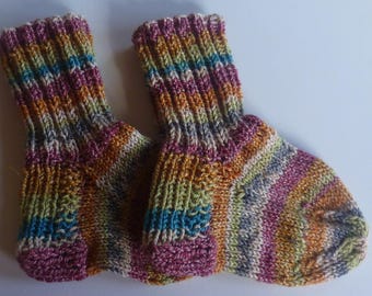 Immediately available baby knitted socks with a sole length of approx. 10.5 cm