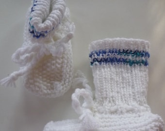 One of a kind hand knitted baby knitted shoes