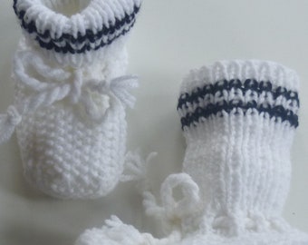 One of a kind hand knitted baby knitted shoes