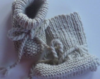 Hand-knitted baby shoes with love