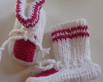 One of a kind hand knitted baby knitted shoes