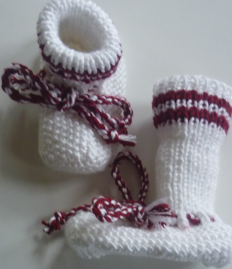 With love hand knitted baby knitting shoes