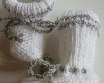 With love hand-knitted baby knitted shoes