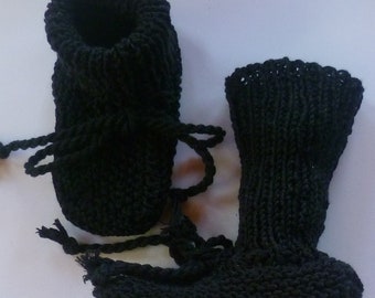 Hand-knitted baby shoes with love