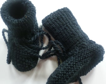 Hand-knitted baby shoes with love