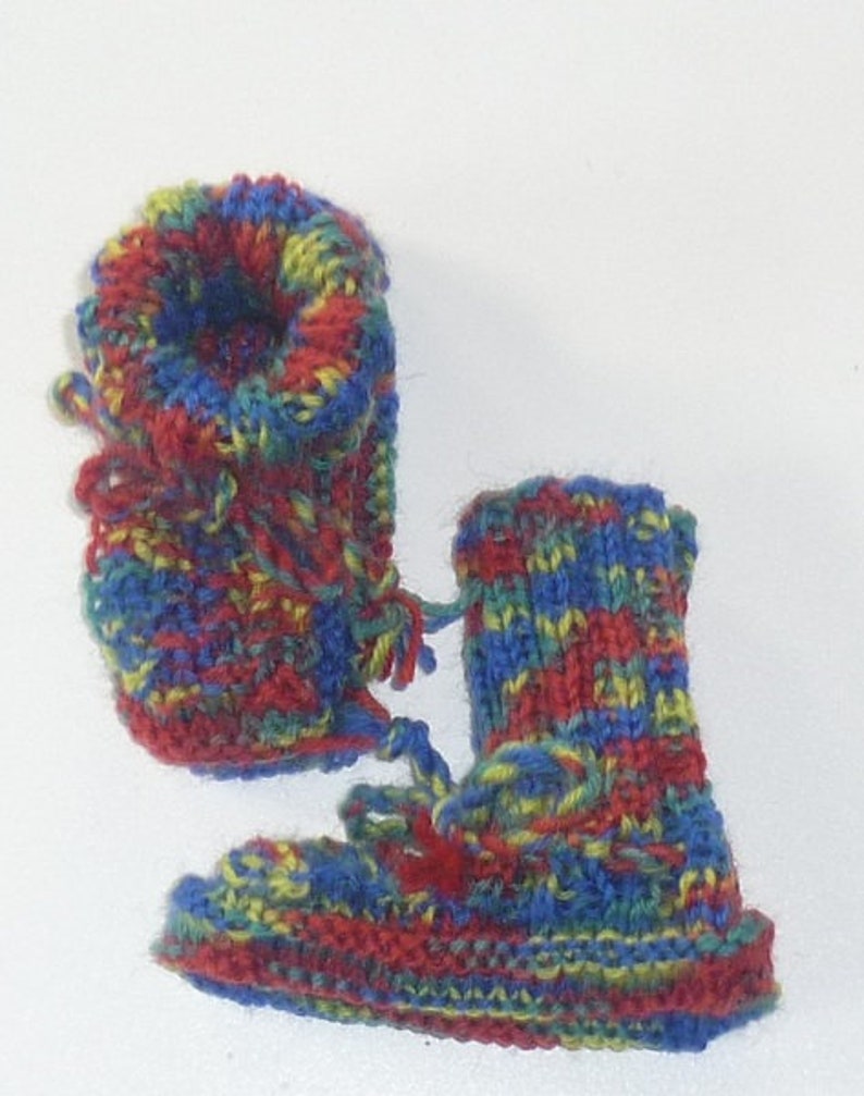 Baby knitted shoes hand-knitted with love, unique piece, sole length of approx. 9.5 cm image 1