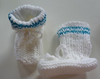 One of a kind hand knitted baby knitted shoes