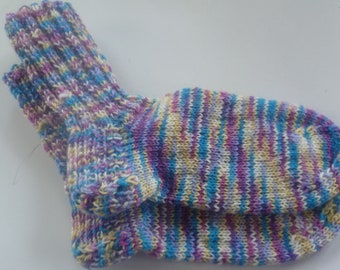 Hand-knitted baby socks with love