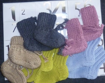 READY TO BE DELIVERED Baby knitted booties and socks - Advent calendar