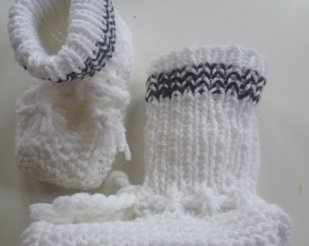 One of a kind hand knitted baby knitted shoes