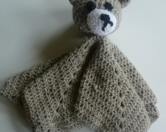 Crocheted comforter bear