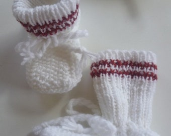 One of a kind hand knitted baby knitted shoes