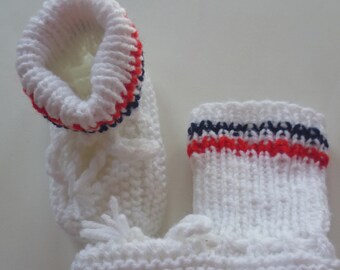 One of a kind hand knitted baby knitted shoes