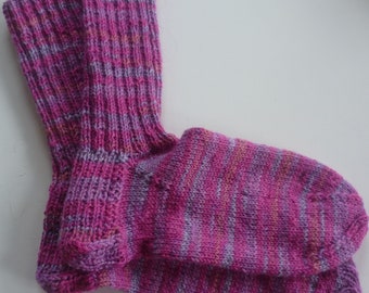 Hand-knitted baby socks with love