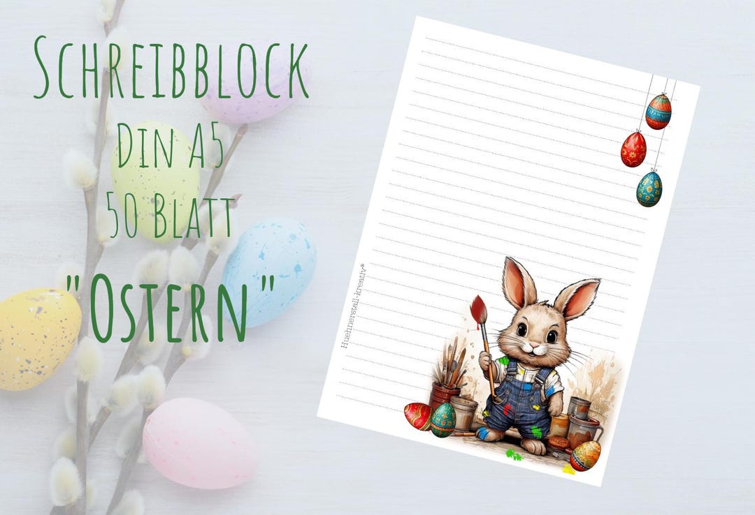 Easter Notepad N-12 Notepad / Writing Pad / Shopping List / A5 / Drawing ...