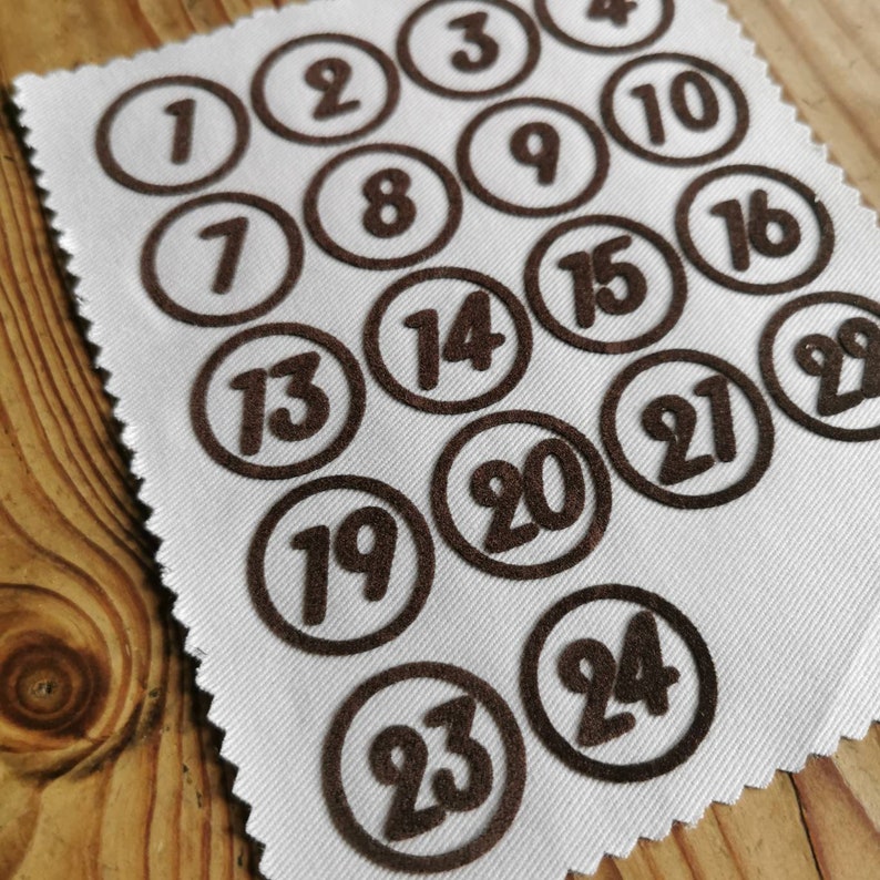 Numbers for the Advent calendar to iron on