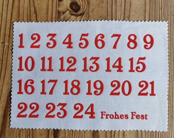 Zahlen für den Adventskalender zum Aufbügeln