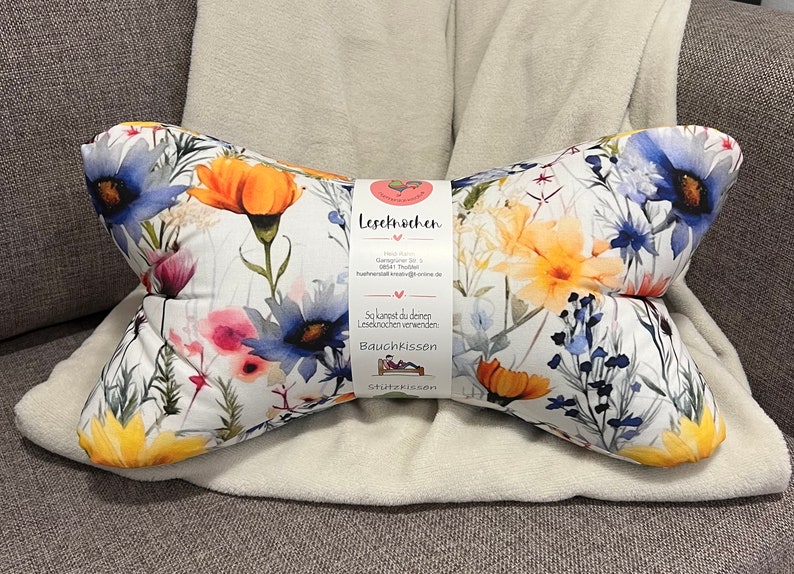 Libros / Amor / Lectura de Huesos / Almohada de Lectura / Almohada de Relajación / Relajación / Soporte de Espalda / Hygge / Almohada de Cuello / Niños / Única / Flores imagen 2