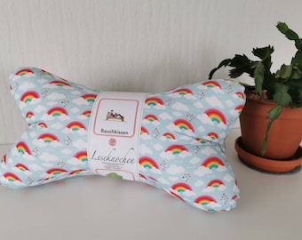 Leseknochen / Lesekissen / Kissen / Seitenschläfer / Entspannung / Rückenstütze / Lesen / Nackenkissen / Regenbogen / Wolke