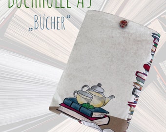 Einsteckhülle / Bücherhülle für geliehene oder Lieblingsbücher / Buchhülle aus Stoff / Cover / Schutzhülle für Bücher