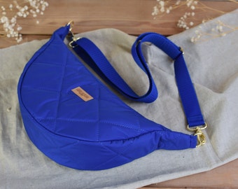 MOON BAG- Halfmoonbag- Royalblau / Königsblau /Gold