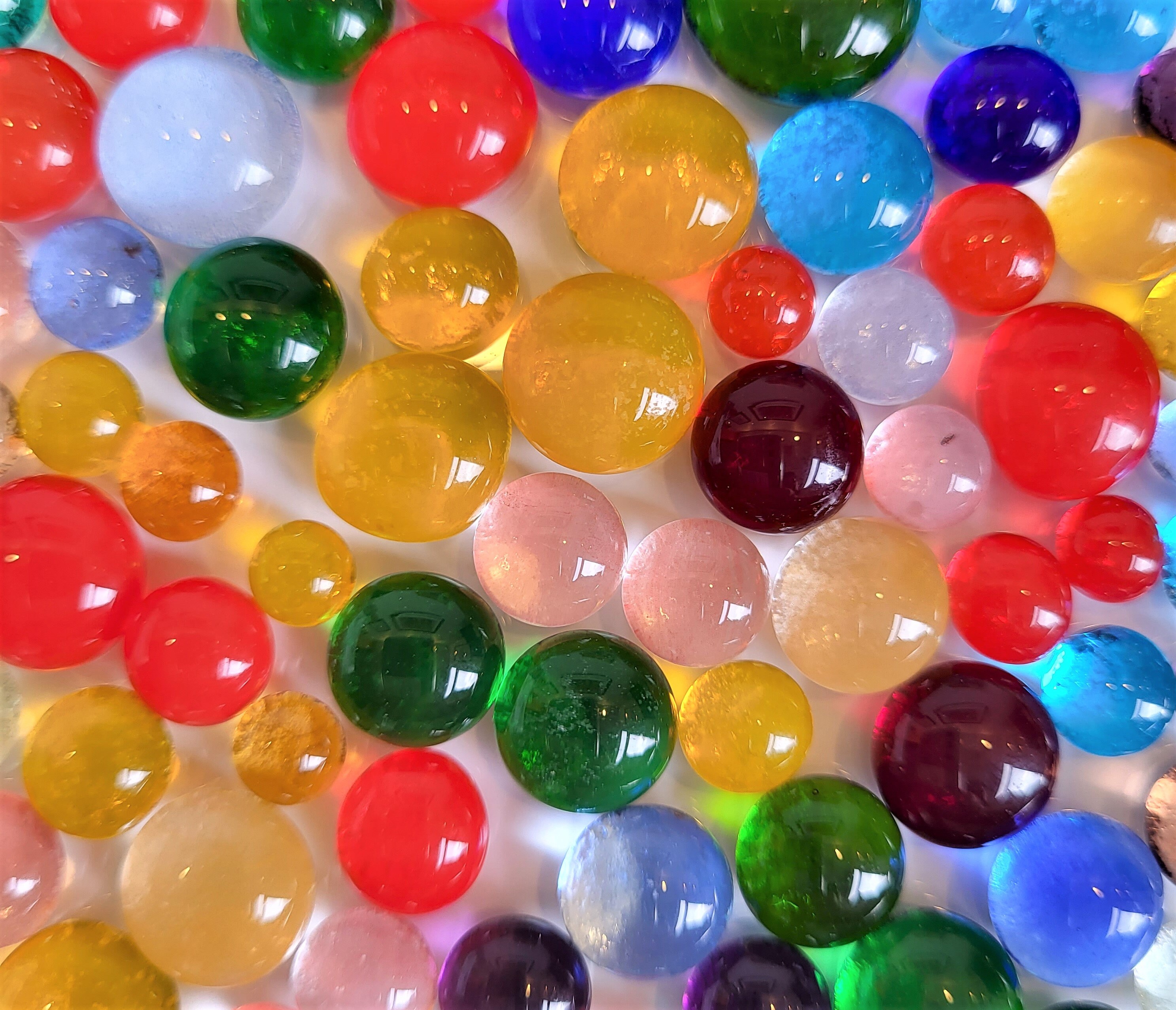 Clear Jewel Tones Fusible Glass Dots COE 96 Etsy