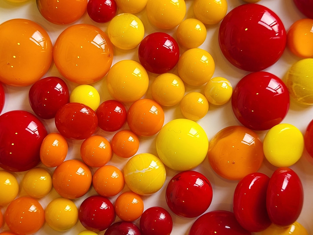 Red/orange/yellow Fusible Glass Dots COE 96 Etsy